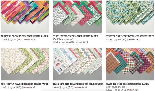 Stampin Up Designer Series Paper  Sale