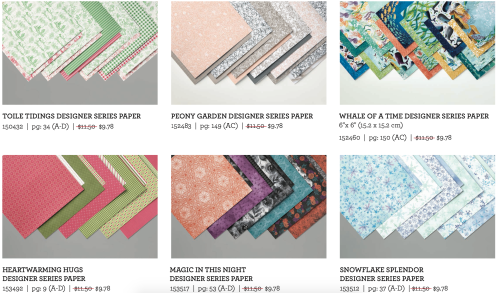 Stampin Up Designer Series Paper  Sale