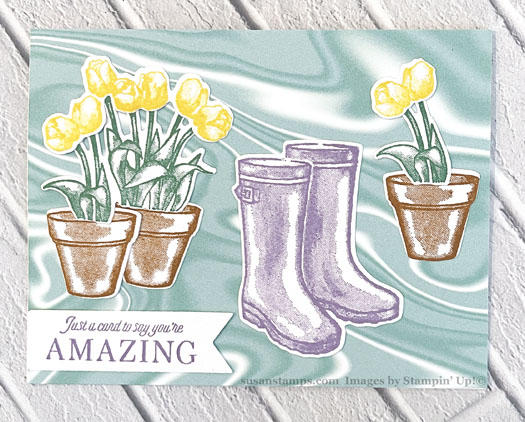 Stampin Up Flowering Rain Boots